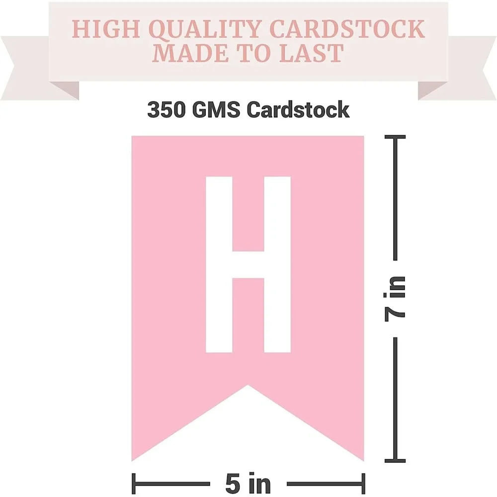 Pink & Gold Happy Birthday Backdrop Banner for Party Decor‎